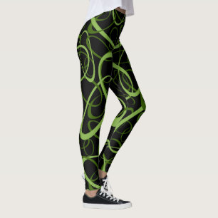 geometrisches Muster der grünen, miteinander verbu Leggings