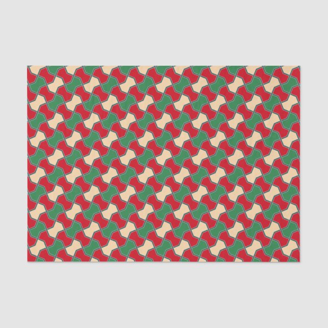Geometrisches Muster der Krawatte Oriental Red Gre Seidenpapier (Vorderseite)