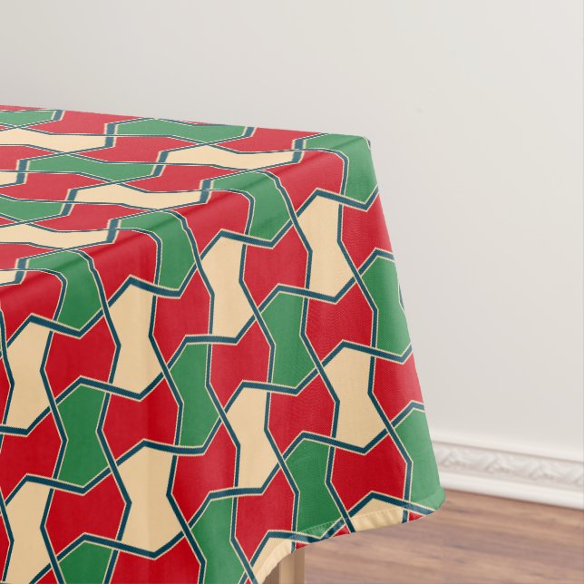 Geometrisches Muster der Krawatte Oriental Red Gre Tischdecke (Beispiel)
