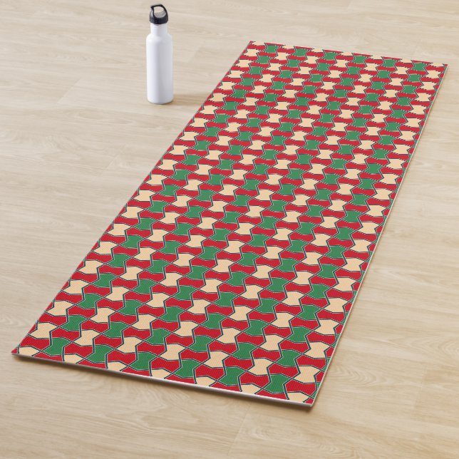 Geometrisches Muster der Krawatte Oriental Red Gre Yogamatte (Beispiel)