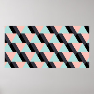 Geometrisches Muster der Pastellfarben Poster