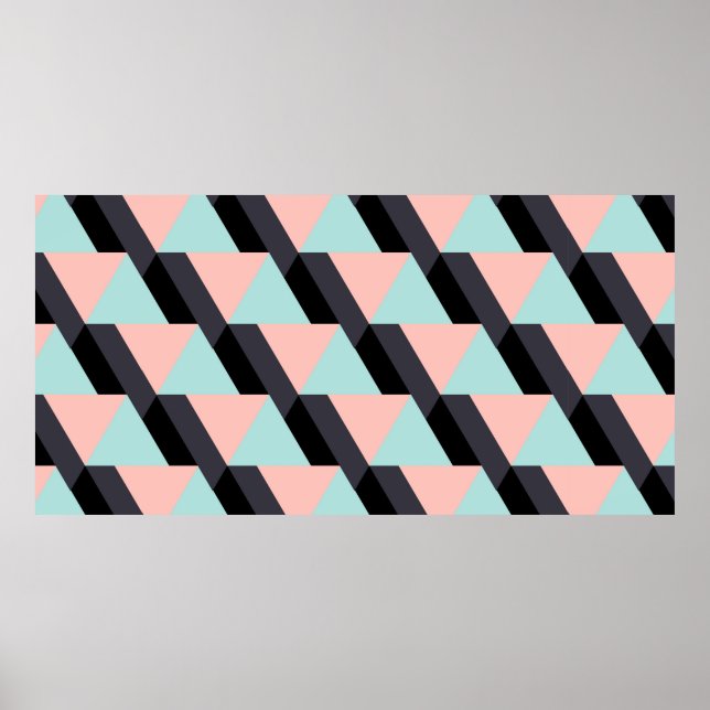 Geometrisches Muster der Pastellfarben Poster (Vorne)