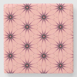 Geometrisches Muster der rosa Sternexplosion Steinuntersetzer