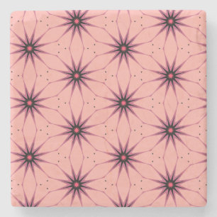 Geometrisches Muster der rosa Sternexplosion Steinuntersetzer