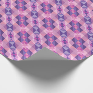 Geometrisches Muster der rosa und lila diamanten Geschenkpapier
