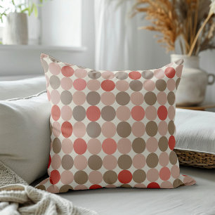 Geometrisches Muster der roten, braunen, rosa Polk Kissen