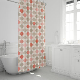 Geometrisches Muster der roten und rosa Polka-Punk Duschvorhang
