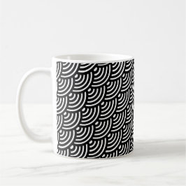Geometrisches Muster der Schwarz-weißen Diagonalwe Kaffeetasse
