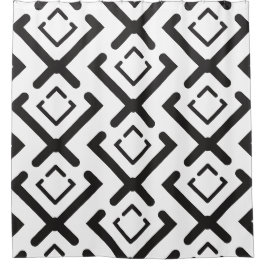 Geometrisches Muster der schwarzen, geometrischen Duschvorhang