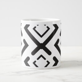 Geometrisches Muster der schwarzen, geometrischen Jumbo-Tasse
