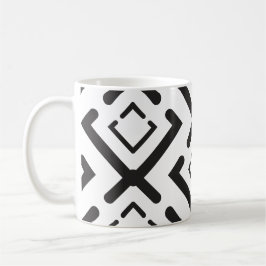 Geometrisches Muster der schwarzen, geometrischen Kaffeetasse