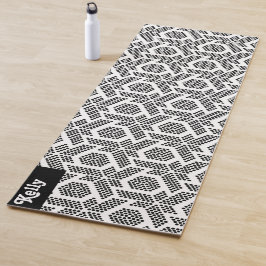 geometrisches Muster der schwarzen und weißen Punk Yogamatte