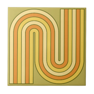 Geometrisches Muster der Streifen im Retro-Stil de Fliese