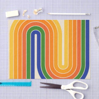 Geometrisches Muster der Streifen im Retro-Stil de Seidenpapier
