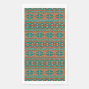Geometrisches Muster der südwestlichsten Aquamarin Serviette