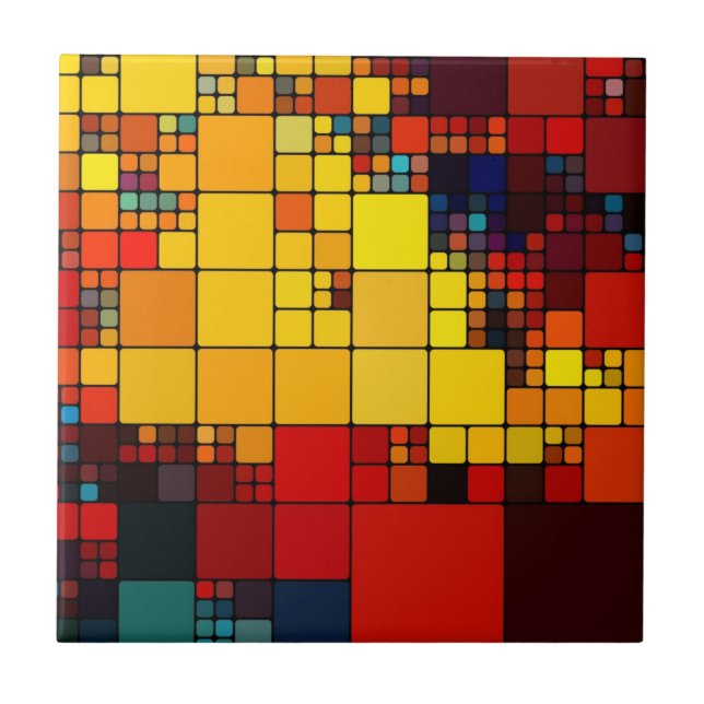 Geometrisches Muster des abstrakten vibrierenden Fliese (Vorderseite)