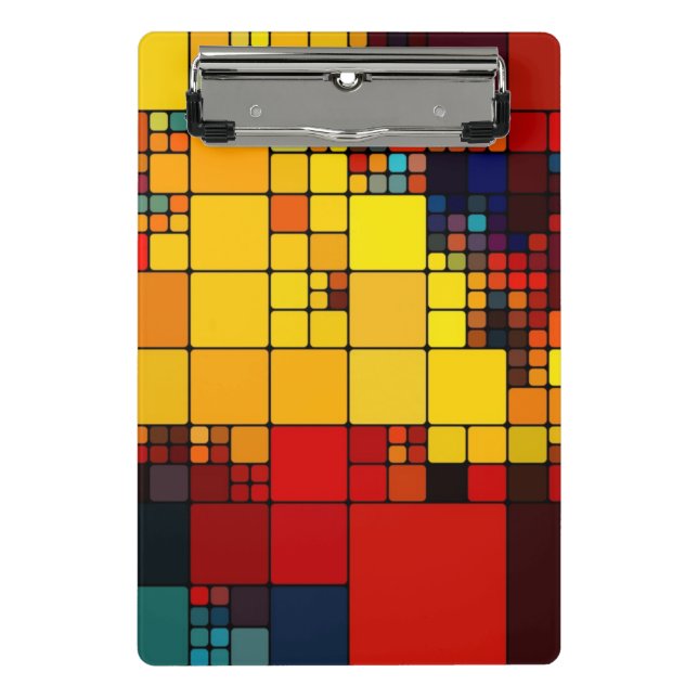 Geometrisches Muster des abstrakten vibrierenden Mini Klemmbrett (Vorderseite)