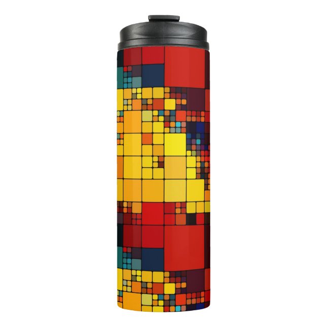 Geometrisches Muster des abstrakten vibrierenden Thermosbecher (Vorderseite)