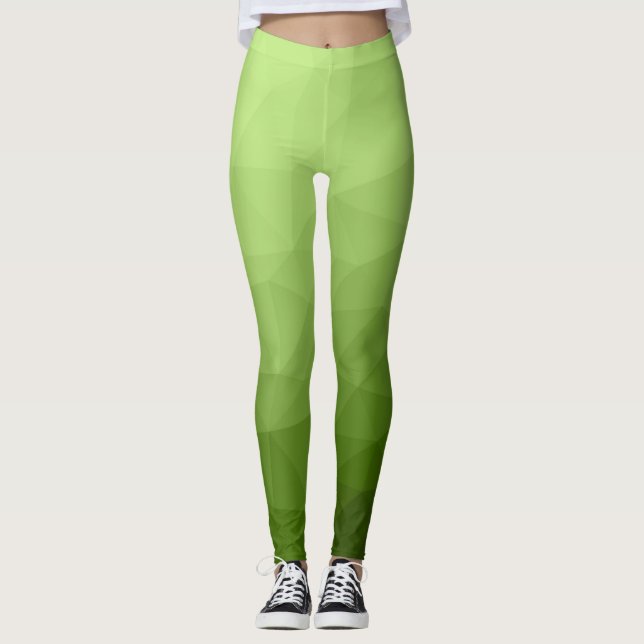 geometrisches Muster des Gefälles im Grünen ombre Leggings (Vorderseite)
