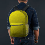 geometrisches Muster des gelben Farbverlaufs Bedruckter Rucksack<br><div class="desc">geometrisches Muster mit gelbem Farbverlauf,  bedruckter Rucksack Coole Mode Accessoires Tasche für jeden. Gelbes dreieckiges geometrisches Netz mit hellen bis dunklen ombre Farbverlauf.</div>