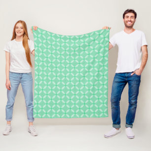 Geometrisches Muster des grünen Kreises Fleecedecke