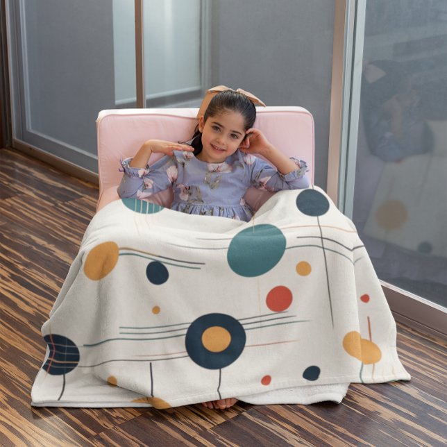 Geometrisches Muster des mittleren Jahrhunderts Fleecedecke (Von Creator hochgeladen)