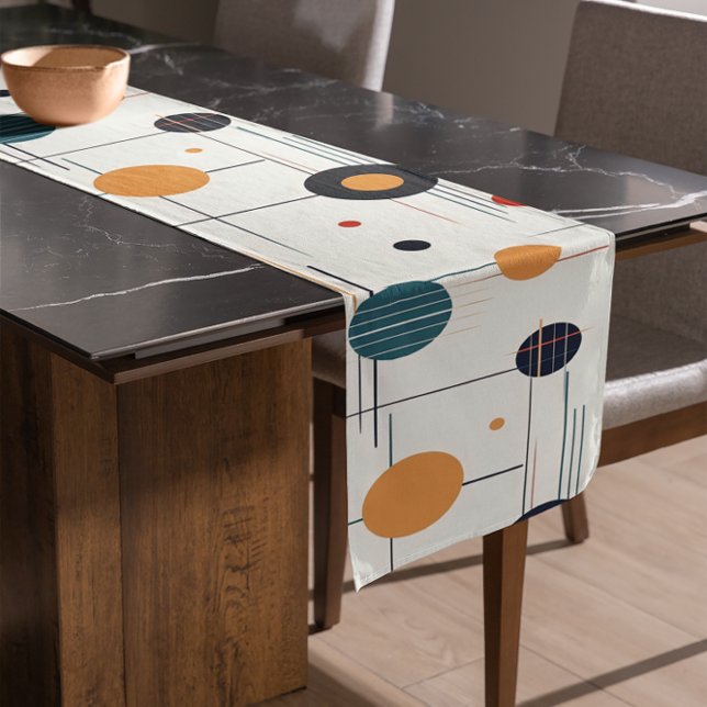 Geometrisches Muster des mittleren Jahrhunderts Kurzer Tischläufer (Von Creator hochgeladen)