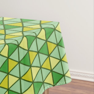 Geometrisches Muster des modernen grünen Gelbdreie Tischdecke