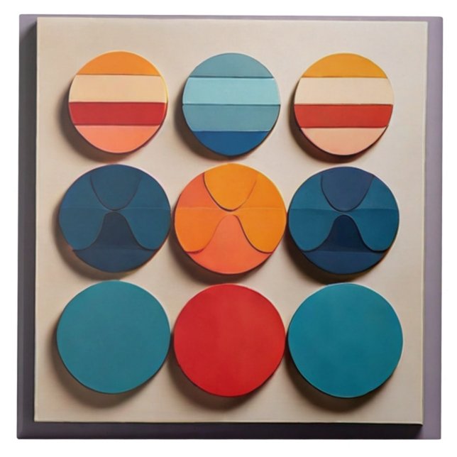 Geometrisches Muster des modernen Mittelzentrums Fliese (Vorderseite)