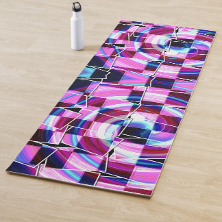 Geometrisches Muster für abstrakte Lila rosa Quadr Yogamatte