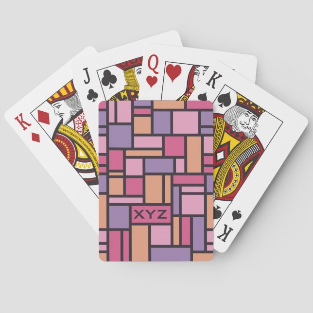 Geometrisches Muster für benutzerdefinierte Monogr Spielkarten (Rückseite)