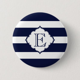 Geometrisches Muster für blaue und weiße Streifen Button