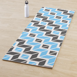 Geometrisches Muster für das moderne Blaugraue Her Yogamatte