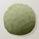 geometrisches Muster für die geometrische Struktur Rundes Kissen<br><div class="desc">Army grüne Gefälle geometrische Maschenmuster dreiecke ombre. Dreieck geometrische Masche mit dunkelgrauem Ober-Farbverlauf,  militärisch,  Armee,  Muster,  ombre,  Mesh,  Dreiecke,  Geometrie,  Gefälle,  cool,  Dreieck,  Grün</div>