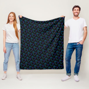 Geometrisches Muster für die Retro-Neon-Achse 3 Fleecedecke