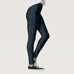 Geometrisches Muster für die Retro-Neon-Achse 3 Leggings