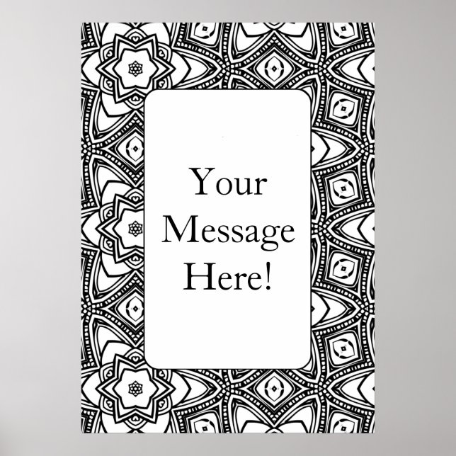 Geometrisches Muster für Erwachsene-Farbseiten-Pos Poster (Vorne)