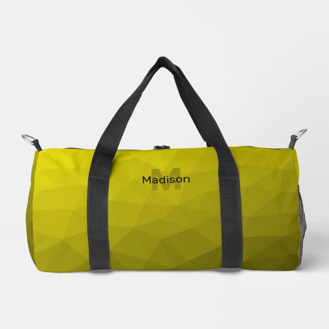 geometrisches Muster für gelbes Gefälle Monogramm Duffle Bag (Vorderseite)