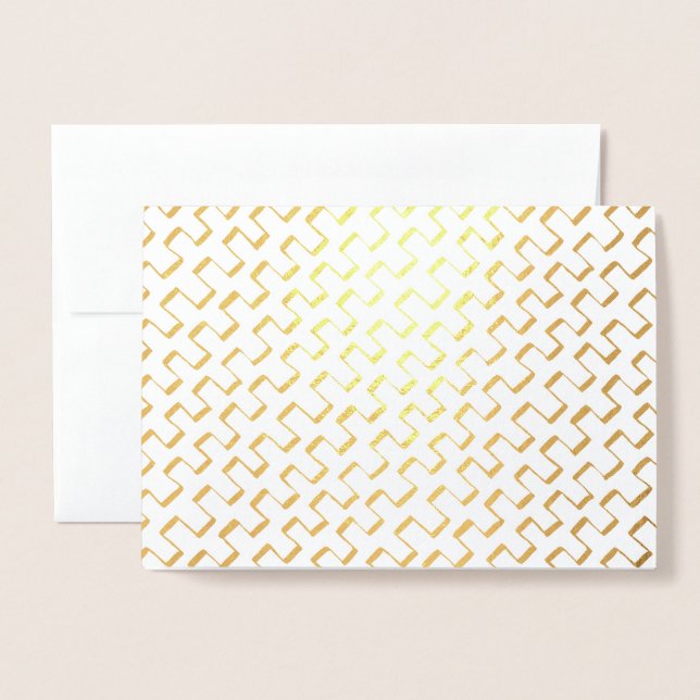 Geometrisches Muster für goldfarbene Folien Folienkarte (Vorderseite mit Umschlag)