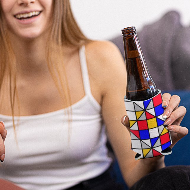 Geometrisches Muster für mehrfarbige Quadrate Dosenkühler (multicolor geometric shapes cooler)