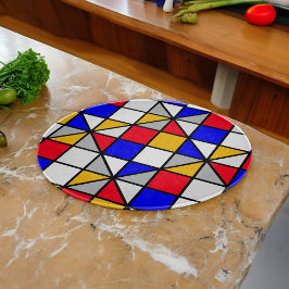 Geometrisches Muster für mehrfarbige Quadrate Schneidebrett