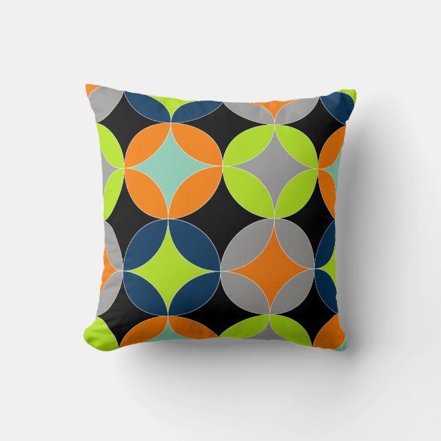 Geometrisches Muster für moderne Mittelzenturkreis Kissen (Vorderseite)