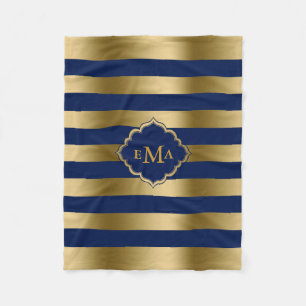 Geometrisches Muster für monogrammatikales Gold &  Fleecedecke