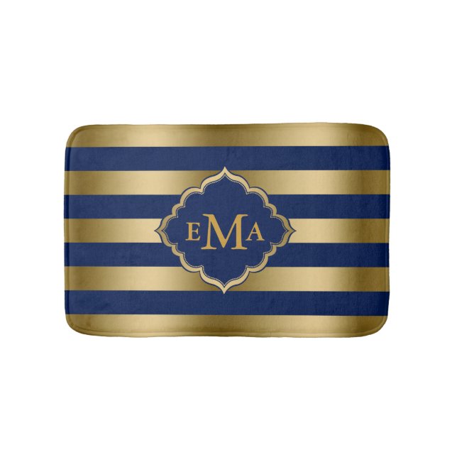 Geometrisches Muster für monogrammatikalische Stre Badematte (Vorderseite)