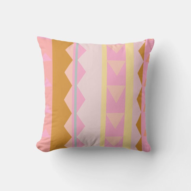Geometrisches Muster für niedliche Rosa- und Paste Kissen (Vorderseite)