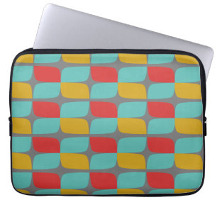 Geometrisches Muster für Retro auf grau Laptopschutzhülle