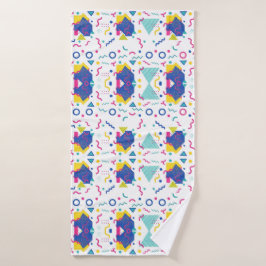 Geometrisches Muster für Retro-Memphis Badehandtuch