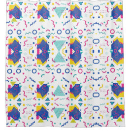 Geometrisches Muster für Retro-Memphis Duschvorhang