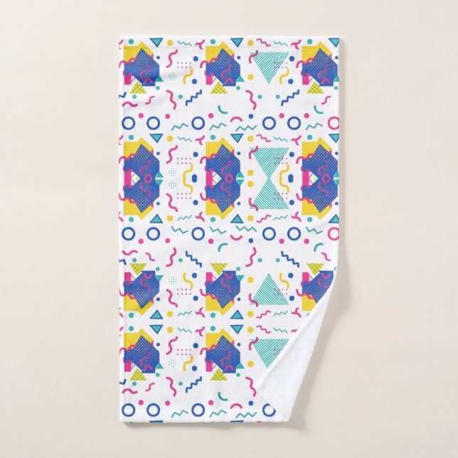 Geometrisches Muster für Retro-Memphis Handtuch (Handtuch)