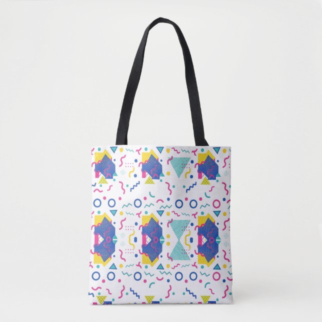 Geometrisches Muster für Retro-Memphis Tasche (Vorderseite)